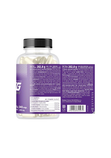 Trec Nutrition Aakg Nitric Oxide L-arginine L-citrulline Pump 240