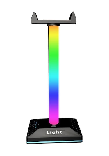 Konesam Oyuncu Kulaklık Tutucusu Rgb Işıklı, Dokunmatik Kontrol, Ayrılamabilir, Masaüstü Ambiyans Aydınlatması, Plastik, Siyah