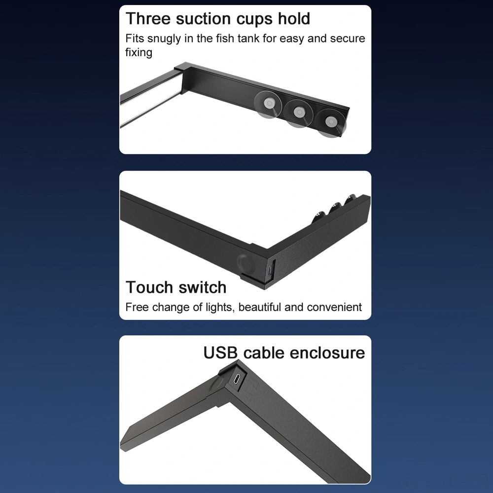 Skycity Masaüstü Akvaryum Led Işığı, Su Bitkileri Ve Balık Aydınlatma, 7 Parçalı Işık Damlacıklı, Dokunmatik Kontrol, Su Geçirmez, 3 Emici Çember İle Sabitlenir, Abs Malzeme, 5w Güç Çok Renkli
