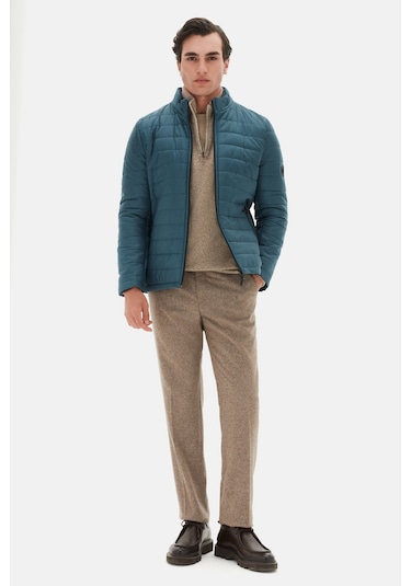 Ds Damat Slim Fit Yeşil Rüzgar Geçirmez Elyaf Dolgulu Şişme Mont 3hf07ort04262 401