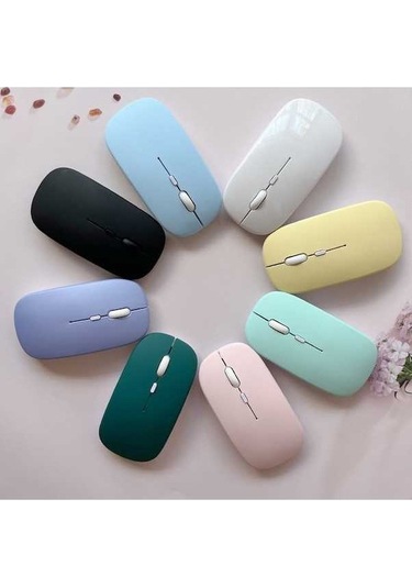 Prestigegoods Çift Modlu Şarj Edilebilir Bluetooth + Usb Kablosuz Optik Mouse, Taşınabilir, Gürültüsüz, Uyumlu Bilgisayar Faresi Diğer