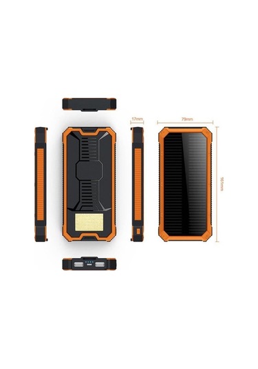 Novahub 20000mah Güneş Enerjili Şarj Cihazı, Çift Usb, Led Fener, Dış Mekan Kullanımı İçin Mükemmel