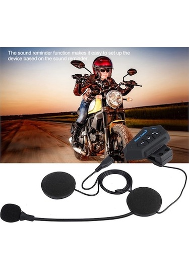 Ganzhoushop Motosiklet Kulaklık Kask İçin Bluetooth Kulaklık Çiftli Bt12-500ma Kablosuz Bağlantı