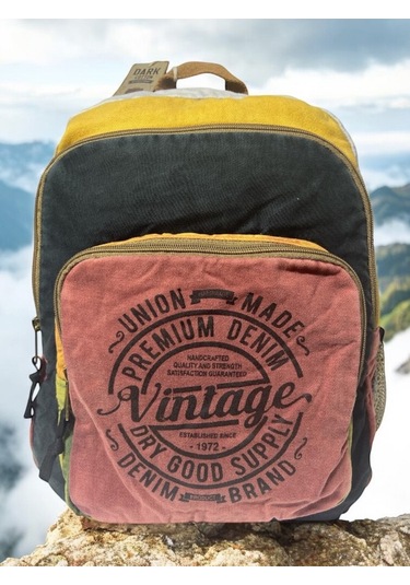 Kaliteli Vintage Salaş Yıkama Kumaş Disayn Günlük Gezi Okul Sırt Çantası 30cmx40cm Pembe - Siyah Kaliteli Vintage Salaş Yıkama Kumaş Disayn Günlük Gezi Okul Sırt Çantası 30cmx40cm Pembe - Siyah