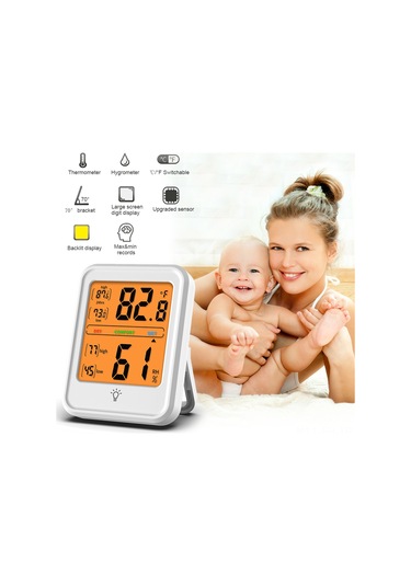 Folinda Ev İçin Endüstriyel Seviye Isı Ve Nem Ölçer - Büyük Ekranlı Hava Durumu İzleyici Mc-42 Kahve İngilizce Versiyon