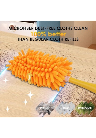 Kangvka Yeniden Kullanılabilir Mikrofiber Toz Temizleyici Takma Uç Çoğu Koluyla Uyumlu, 4 Adet