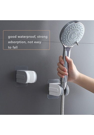 Primepickings Beyaz Ayarlanabilir Duş Tutucu Braketi Desteği Douche Duş Başlığı Tutucu Duvara Montaj Ken 2 Katlı Gri