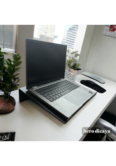 Çelik Laptop Standı Notebook Altlığı Mat Siyah