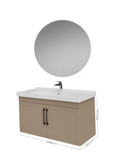 Creavit D20 100cm Kapaklı Yuvarlak Ayna Banyo Takımı Dafne