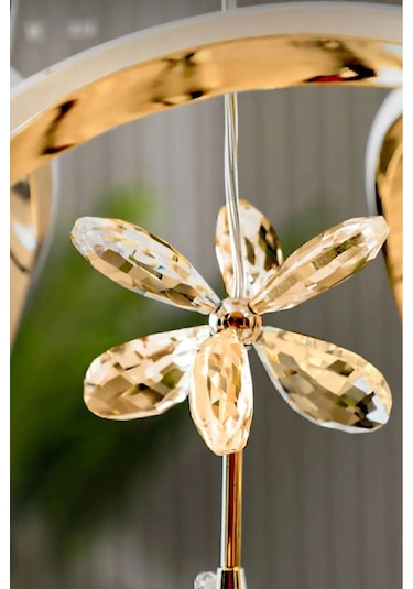 Kelebek Modern 5li Gold Avize Yatak Odası - Hol - Salon SARI