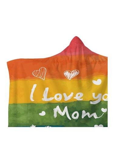 Homyl Kapüşonlu Battaniye Giyilebilir Şal Yatakhane Uyuklama Anne 130x150cm Çok Renkli