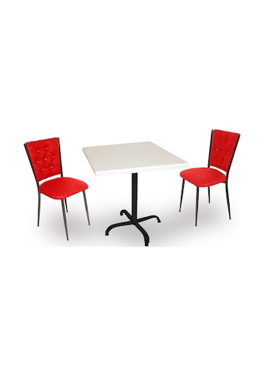 Beymobilya Bahçe Ve Balkon Masa Takımı Indigo Werzalit Kare - Kapitoneli 2Li Beyaz