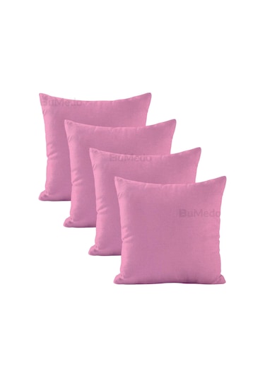 Dekoratif 4'lü Kırlent Yastık Kılıfı Seti - 42 X 42 Cm - Pembe