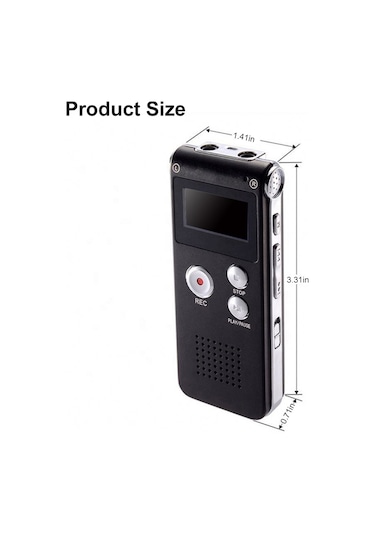Singree 8gb Siyah Akıllı Sesli Kaydedici - Yüksek Kaliteli Kayıt, Gürültü Azaltma, Mp3 Çalar, Cep Boyutu, Ders Ve Toplantılar İçin