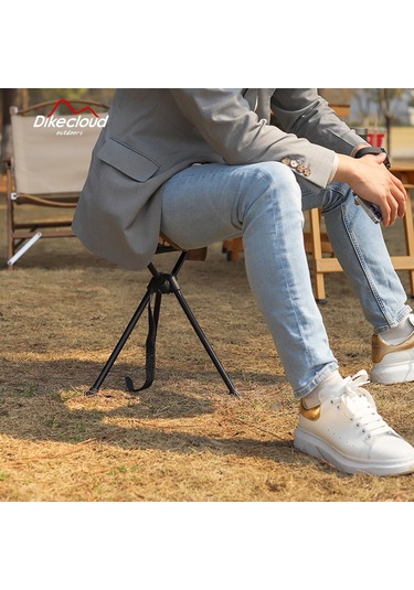 Skycity Siyah Çift Fonksiyonlu Katlanabilir Aydıncı Sandalye - Dış Mekan Kamp Malzemesi Ayaküstü Ve Sandalye Kullanıma Uygun Siyah