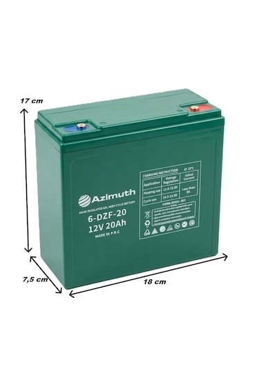 Azimuth 12v 20 Ah Amper Elektrikli Bisiklet Aküsü