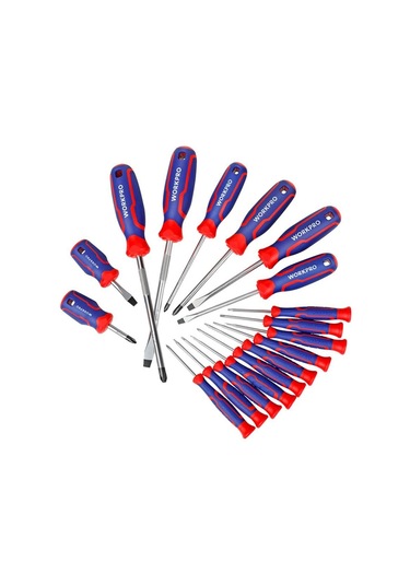 Workpro Wp200506 18 Parça Duvar Askı Aparatlı Profesyonel Cr-v Manyetik Tornavida Seti Fr Wp200506