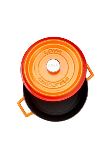 Lava Döküm Yuvarlak Tencere, Trendy, 28 Cm, 6.71 L Hacim, Turuncu Genel