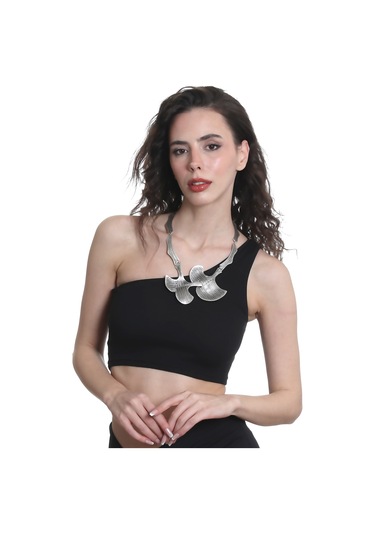 Kadın Antik Gümüş Kaplama Bohem Kolye Gümüş