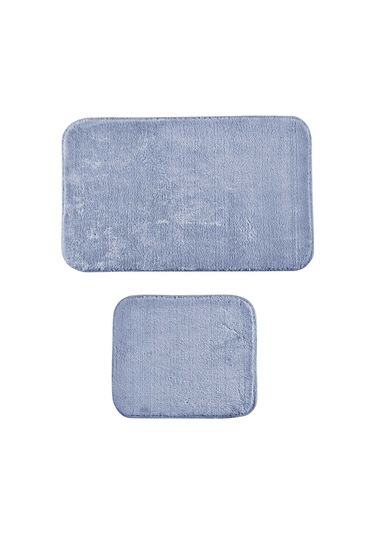 Elart Banyo Paspas Takımı 2li kaydırmaz tabanlı peluş doly mavi Mavi