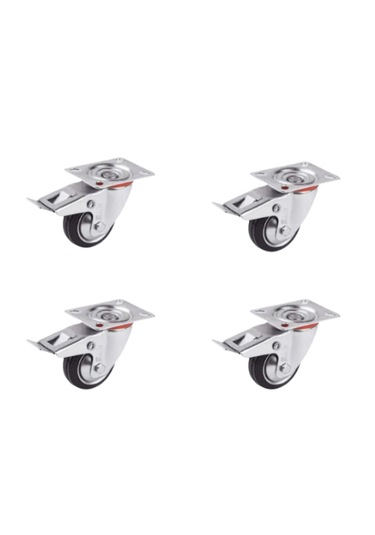 Hts 613 Bağlantılı 125mm Galv. Kaplama Metal Frenli Teker 4 Ad.