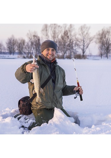 Lemestar Kırmızı Cam Elyaf 50cm Buz Balıkçılığı Kamışı, Dürtüye Dayanıklı, Kaymazsız Tutamaklı, Taşınması Kolay, Deniz Ve Tatlı Su Uygun
