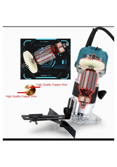 Moonshop 600W Profesyonel Formika Traşlama Freze Makinesi + Uç