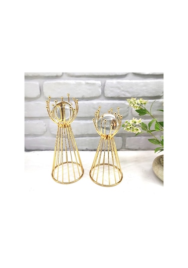 Gold Kaplama Metal 2'li Set Salon Olimpiyat Model Dekor 1 Takım