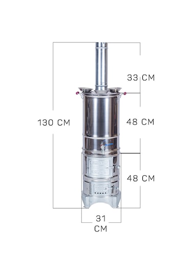Battal Boy 40 Litre 3 Demlikli Semaver Mth-541