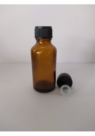10Ml Cam Amber Şişe Düz Kapak Kör Tıpalı