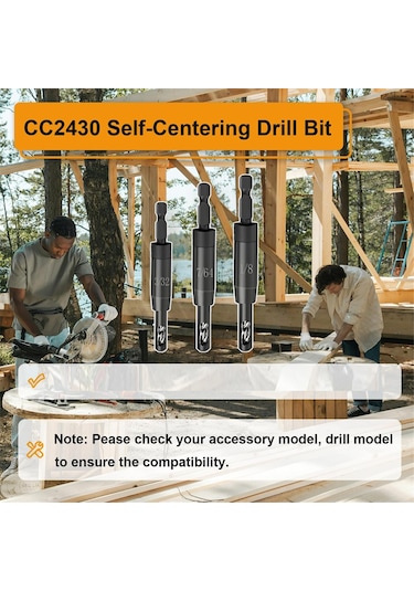 1/4 İnç Altıgen Şaftlı Matkap İçin Kendiliğinden Merkezleme Matkap Ucu Seti