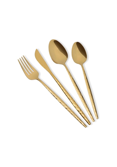 The Mia Shiny Çatal Kaşık Bıçak Takımı Gold 24 Parça Gold