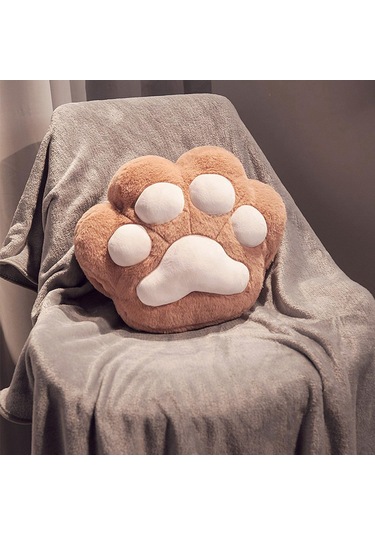 Suntek Kedi Pençesi Yastık Battaniye Sevimli  Koyu Kahverengi