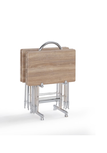 Orkide Bej 4'lü Çanta Sehpa