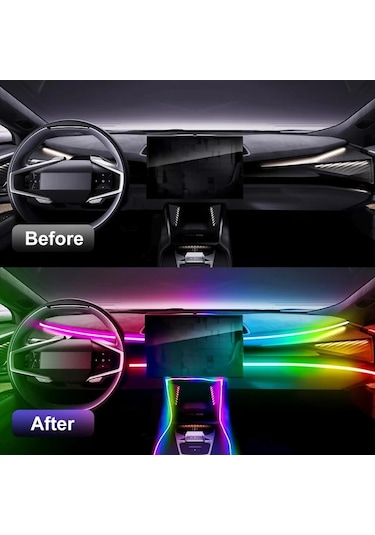 Xuweiwei Dreamcolor Car Led Light 2025 Yeni Çok Renkli Araç İçi Led Dekoratif Işık Şeridi Tesla Jeep Suv