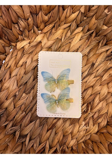 Şehrazat Handmade 2 Li Tül Kelebek Saç Toka Çok Renkli