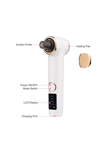 Youtek "güçlü Emişli 500mah Şarjlı Siyah Nokta Temizleme Cihazı - 5 Başlıklı Profesyonel Cilt Bakım Seti"