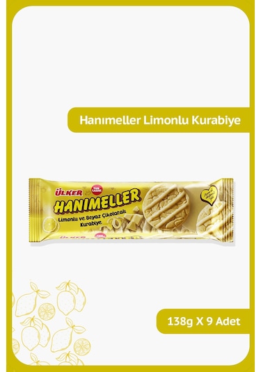 Ülker Hanımeller Limonlu ve Beyaz Çikolatalı Kurabiye 9 x 138 G