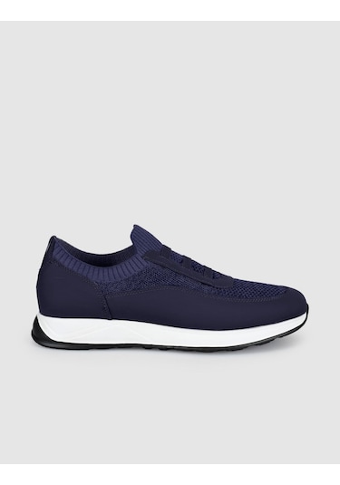 Cabani Lacivert Örgü Dokulu Konfor Sneaker Siyah - Neon Yeşil