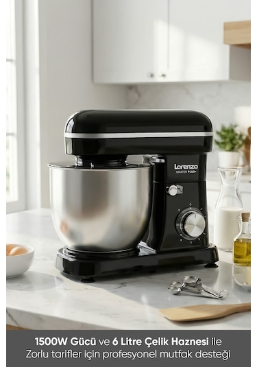 Lorenzo Masterplus  6 L 1500 W Hamur Yoğurma Mutfak Şefi Stand Mixer