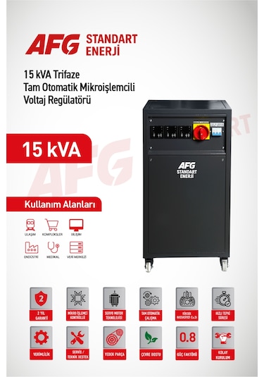 15 Kva Trifaze Tam Otomatik Mikroişlemcili Voltaj Regülatörü