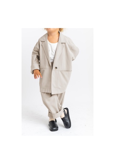 Oliventhekid Unisex Ceketli Takım Bej Bej