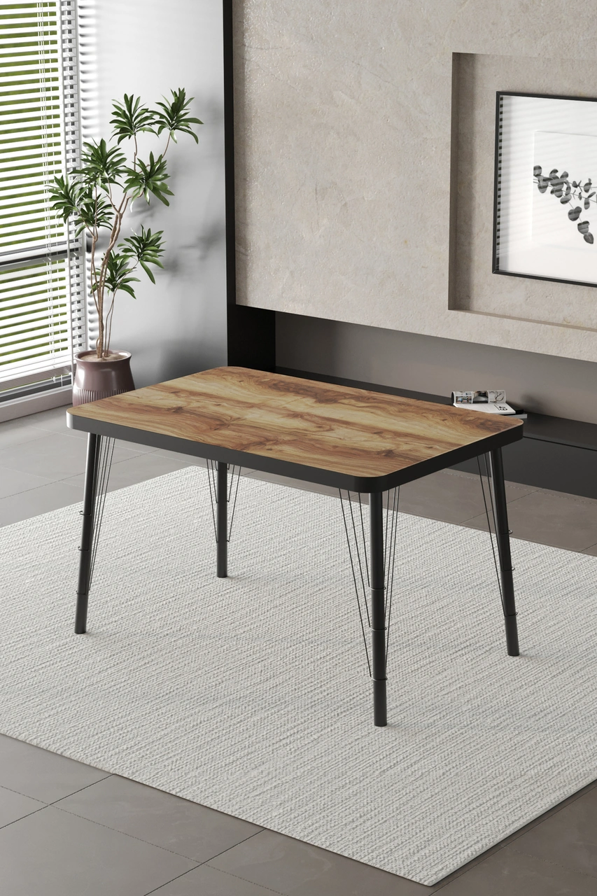 Mutfak Masası Takımı Elma Serisi 6 Sandalyeli Siyah Ceviz