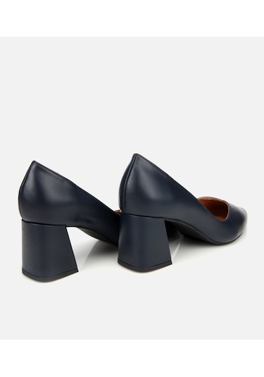 Hotiç Kadın Deri Lacivert Kalın Topuklu Ayakkabı 01ayh312470a680 Lacivert