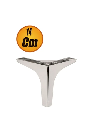 Yonca Lüks Mobilya Kanepe Sehpa Tv Ünitesi Koltuk Ayağı 14 Cm Parlak Krom Baza Ayakları Gri Tekli Ko Renkli