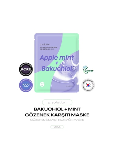 Gözenek Sıkılaştırıcı Bakuchiol Maske P Solution Mint Bakuchiol Pore Mask