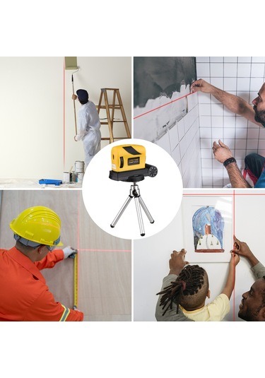 Qingmipy Yüksek Hassasiyetli Çift Balonlu Taşınabilir Lazer Hizalayıcı - 5m Mesafe