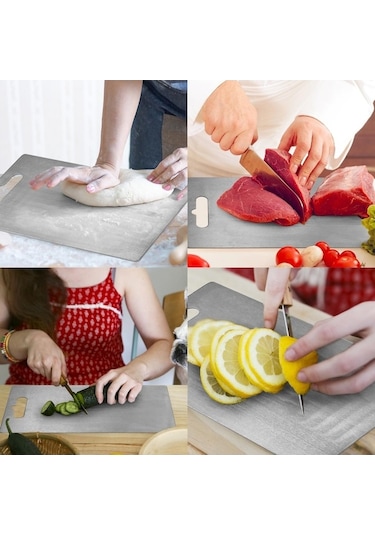 Lixada 1.8 Mm Kalın Titanyum Kesme Tahtası Ev Mutfak Pişirme Açık Kamp Yürüyüş İçin, Ölçüler 250 150 1.8mm Ri -