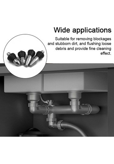 Wezone Stainless Steel Boru Tıkanıklık Açıcı, 3/8 Uzun Uçlu, Suyunla Kanal Ve Tüp Temizleyici, Yüksek Basınçlı Fıçın Başlığı