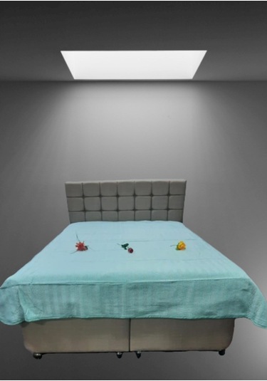 Pike Yazlık Zmrt Yeşil Çift Dolgun Malzeme V Çizgili Desen Pamukl Yeşil